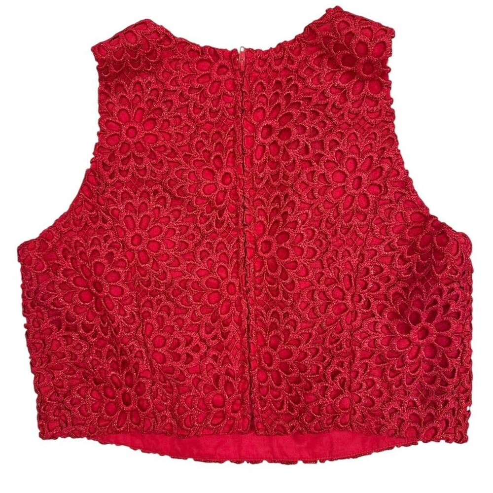 Carmen Marc Valvo Women's Red Crop Top - Picture 3 of 7